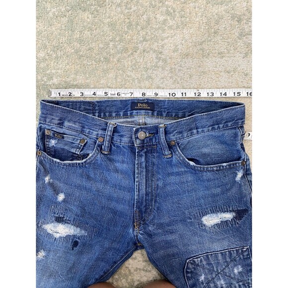 Polo Ralph Lauren Denim Jeans Mens 30x30 The Sullivan Slim Fit Distressed - Picture 6 of 11